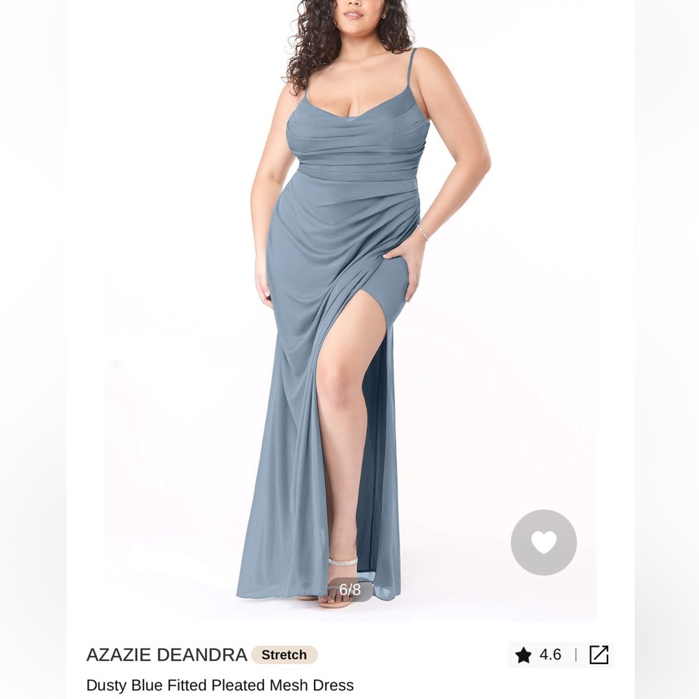 Azazie Deandra Stretch in Dusty Blue